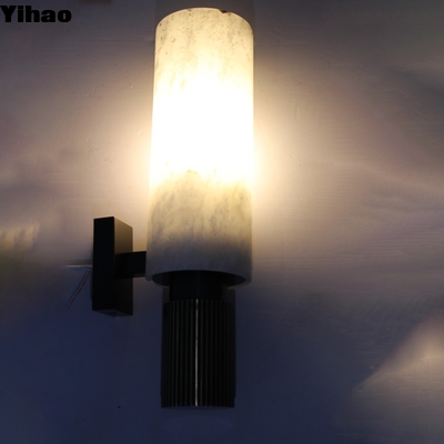 購入 Modern LED Wall Lamp Alabaster Shade Warm White 3500K オンライン製造