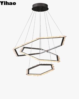 購入 高さ調整可能な水晶シェードチェンダリア 3500K暖かい白い光 オンライン製造