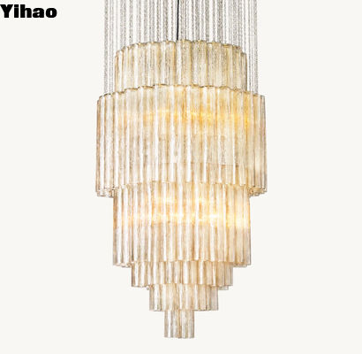 豪華な青銅水晶ドラムチェンデリア 30'' 85-265 ボルト照明ソリューション