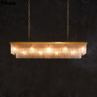 天井マウント 室内 水晶チェンデリア 角形ペンダント サイズ 124cm/49