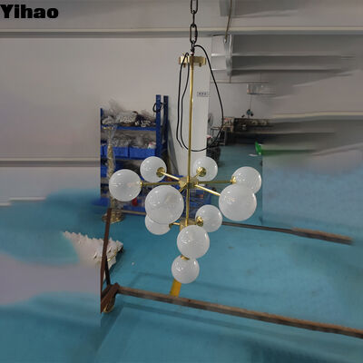 イハオ モダン 豪華 手吹ガラス チェンデリア ロープボディと E12 電球ベース リビングルームと寝室